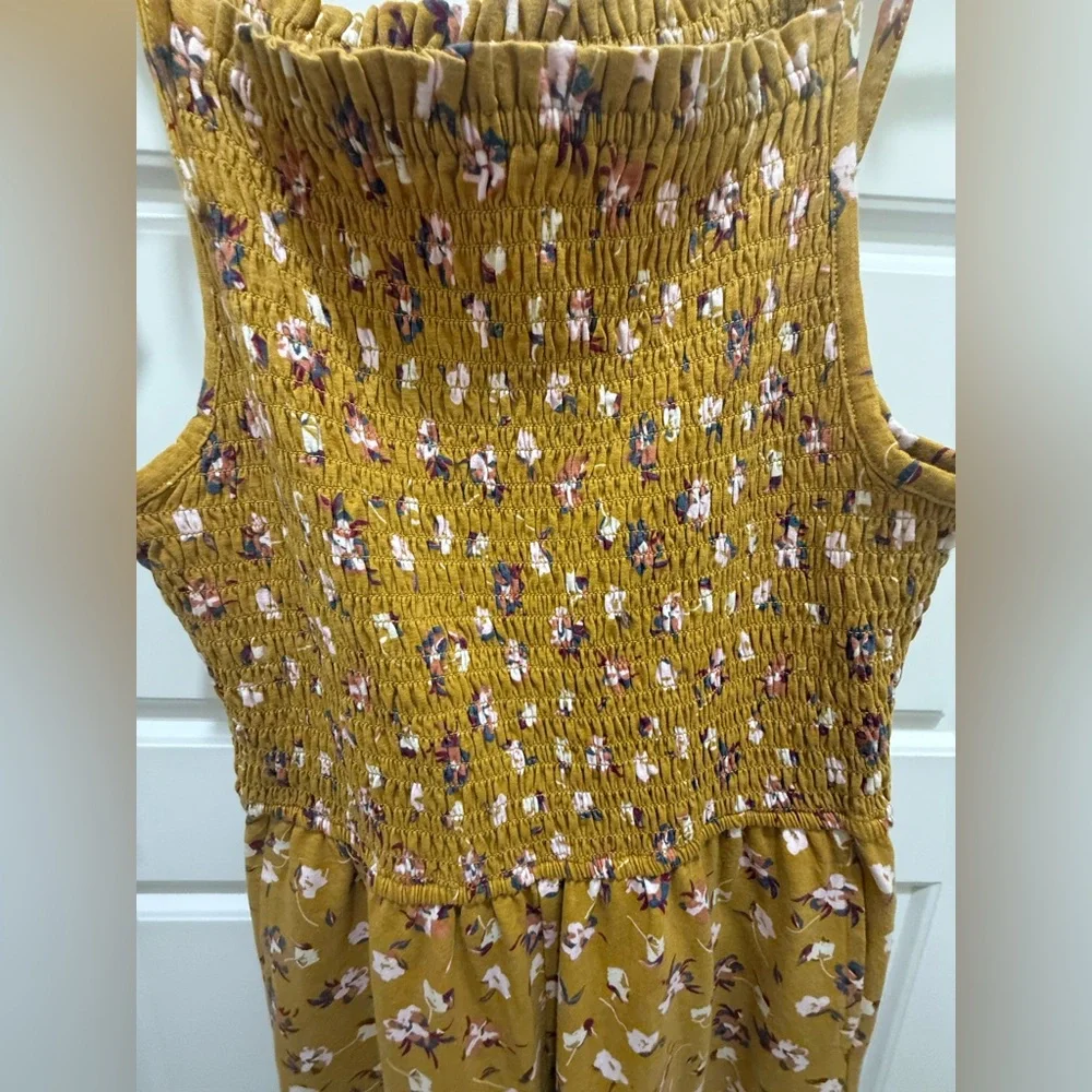NWT. Pact. Soirée One-in-Done Jumpsuit. Mustard Floral. Size Small._7